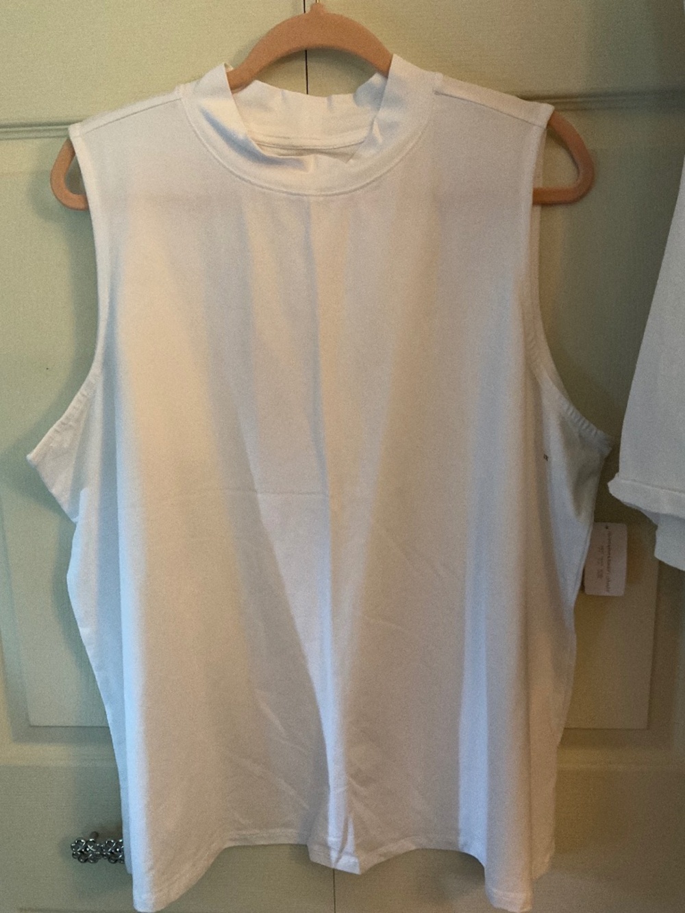 CJ Banks White Mock Neck Shell 2X